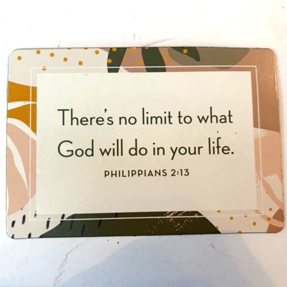 Christian Scripture Fridge Magnet Philippians 2:13 Modern Botanical Design 4x2.8
